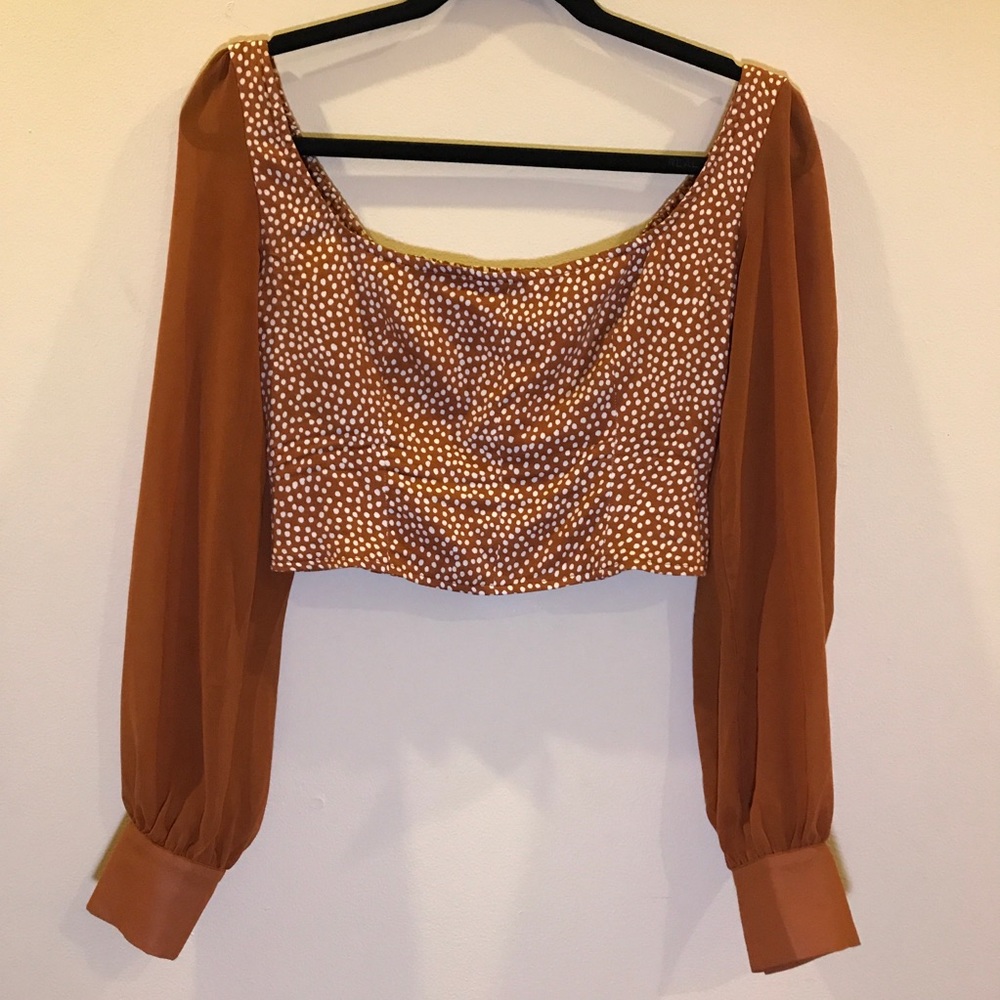 Polka Dot Cropped Blouse